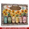 Hayooo Customized Couple Canvas With Sunflowers In Mason Jar Loving You Is A Wonderful Way To Spend A Lifetime