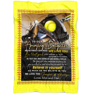 softball blanket to daughter