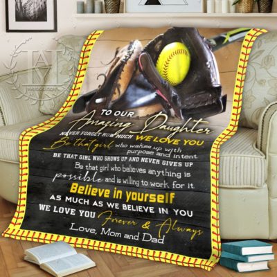softball blanket to daughter
