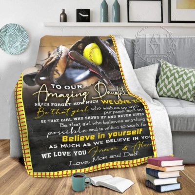 softball blanket to daughter