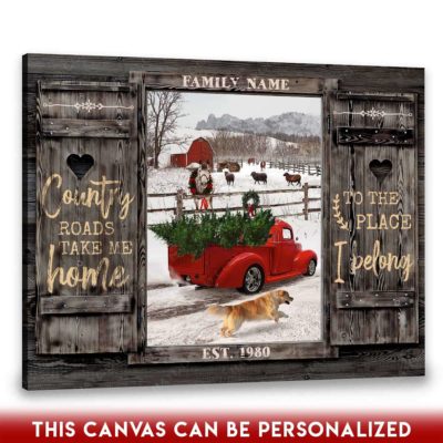 christmas farm wall art