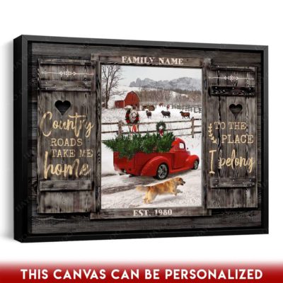 christmas farm wall art