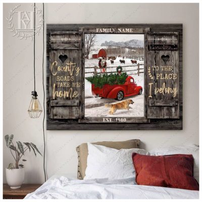 christmas farm wall art