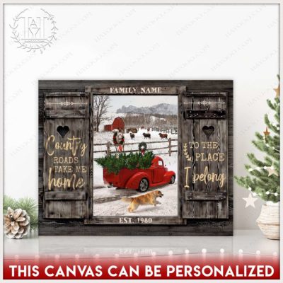 christmas farm wall art
