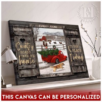 christmas farm wall art