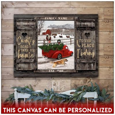 christmas farm wall art