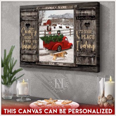 christmas farm wall art