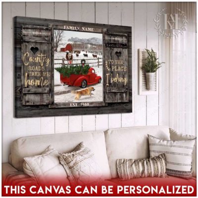 christmas farm wall art