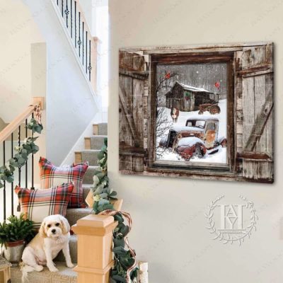 faux window winter scene