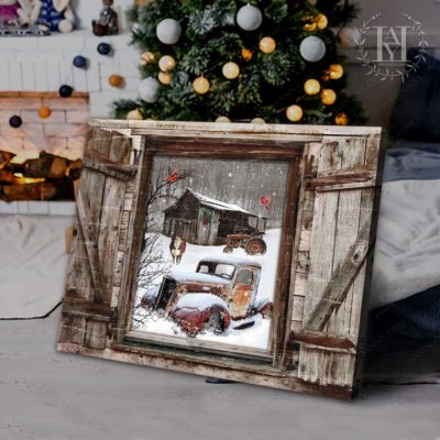 faux window winter scene