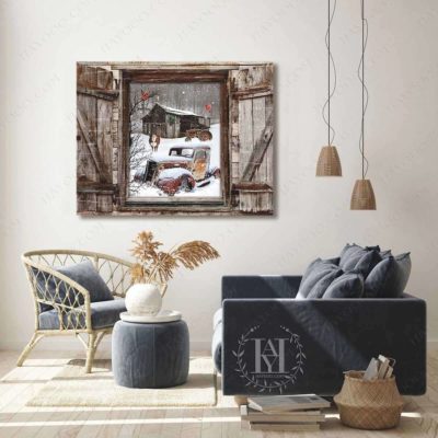 faux window winter scene