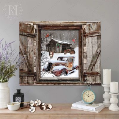 faux window winter scene