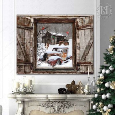 faux window winter scene