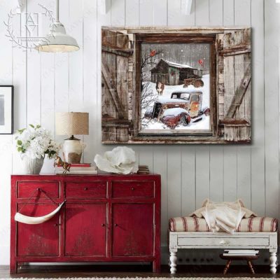 faux window winter scene