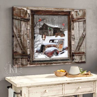 faux window winter scene