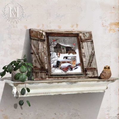 faux window winter scene