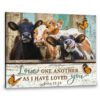 Hayooo Cow Canvas Love One Another As I Have Loved You God Wall Art For Farmhouse Decor