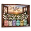 Hayooo Faux Window Canvas Gorgeous Cotton Flowers In Mason Jars With Bible Verses God Says You Are
