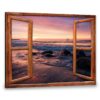 Hayooo Faux Window Canvas Beautiful Sunset On The Beach Wall Art For Home Decor