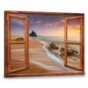 Hayooo Faux Window Canvas Dreamy Beach Scene Wall Art For Home Decor