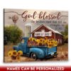 Hayooo Personalized Couple Canvas With Sunflower Pickup Truck And Red Barn God Blessed The Broken Road