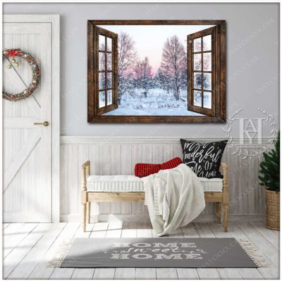 rustic winter wall art
