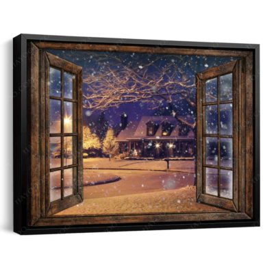 snowy night art