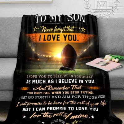 To My Son Football Blanket