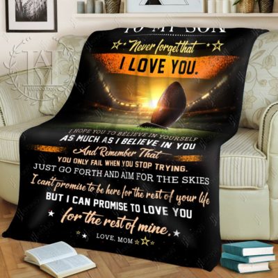 To My Son Football Blanket