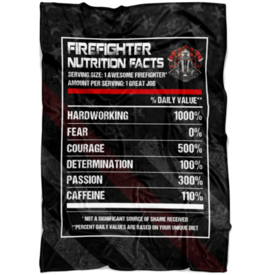 Firefighter Nutrition Facts Blanket