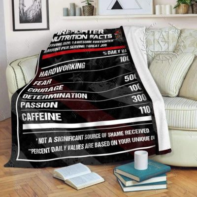 Firefighter Nutrition Facts Blanket