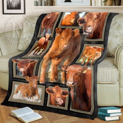 Red Angus Cattles Cow Blanket