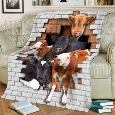 Cows From Broken Wall Blanket