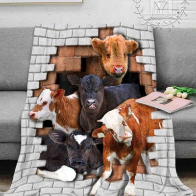 Cows From Broken Wall Blanket
