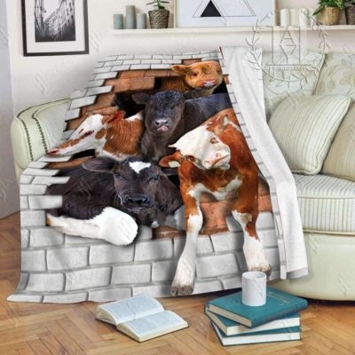 Cows From Broken Wall Blanket