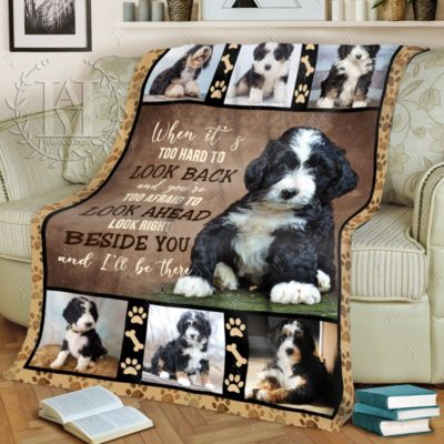 Bernedoodle Dog Beside You Blanket