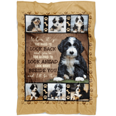 Bernedoodle Dog Beside You Blanket