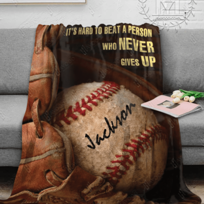 Baseball Blanket Never Give Up