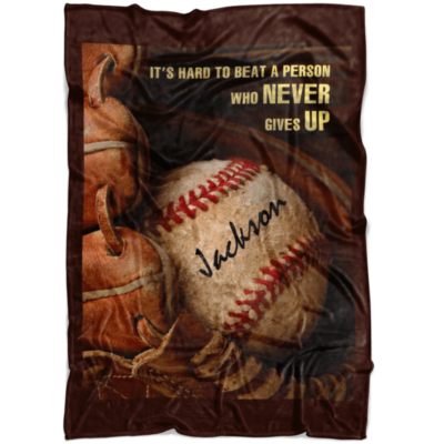 Baseball Blanket Never Give Up