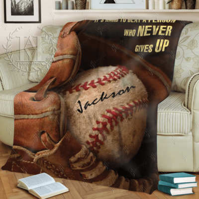 Baseball Blanket Never Give Up