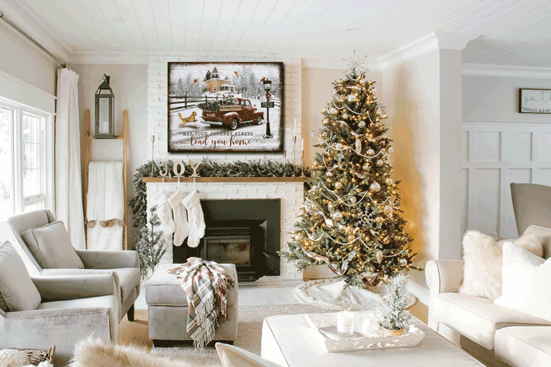 Red Truck Christmas Decor