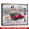 Hayooo Christmas Canvas Gift For Farmers With Pickup Truck On The Way Back Home Wall Art For Holiday Decor