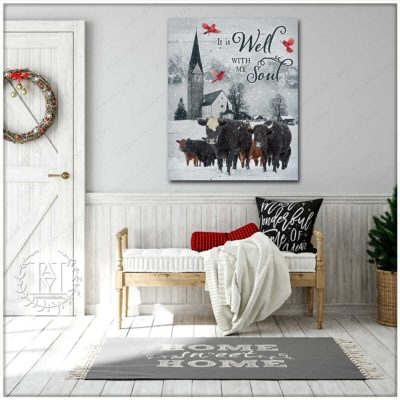 farmhouse winter scene