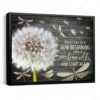 Hayooo Mother's Day Gifts for Grandma Sympathy Gifts Dragonflies Dandelion Canvas Wall Art Black and White Wall Decor