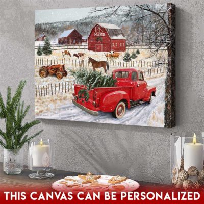 vintage christmas pickup truck