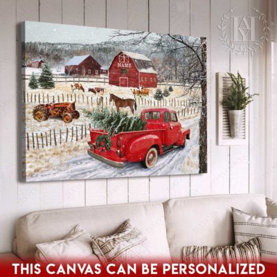 vintage christmas pickup truck