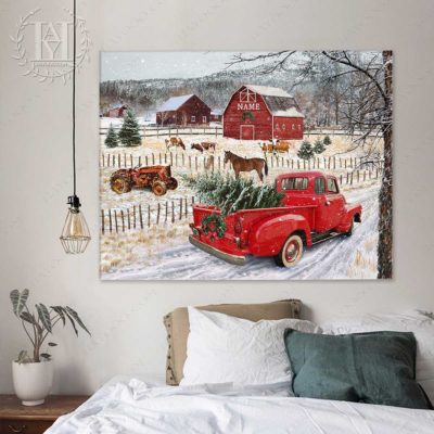 vintage christmas pickup truck