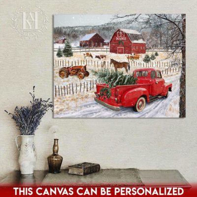vintage christmas pickup truck