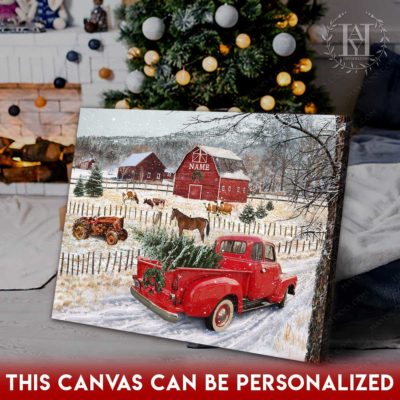 vintage christmas pickup truck