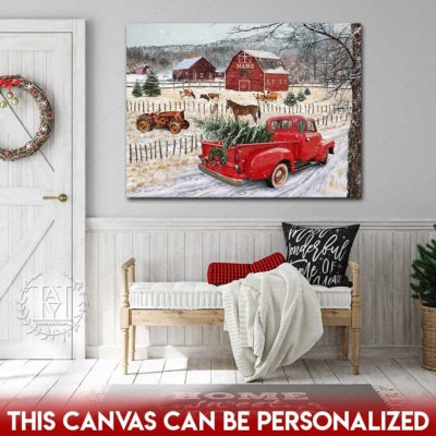 vintage christmas pickup truck